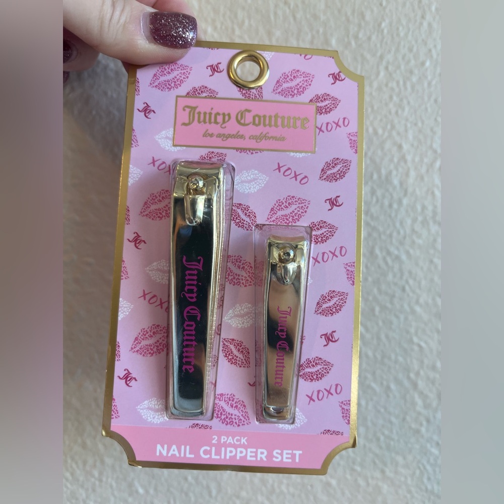 Juicy Couture Silver Nail Clipper Set with Pink Logo - 2 Pack